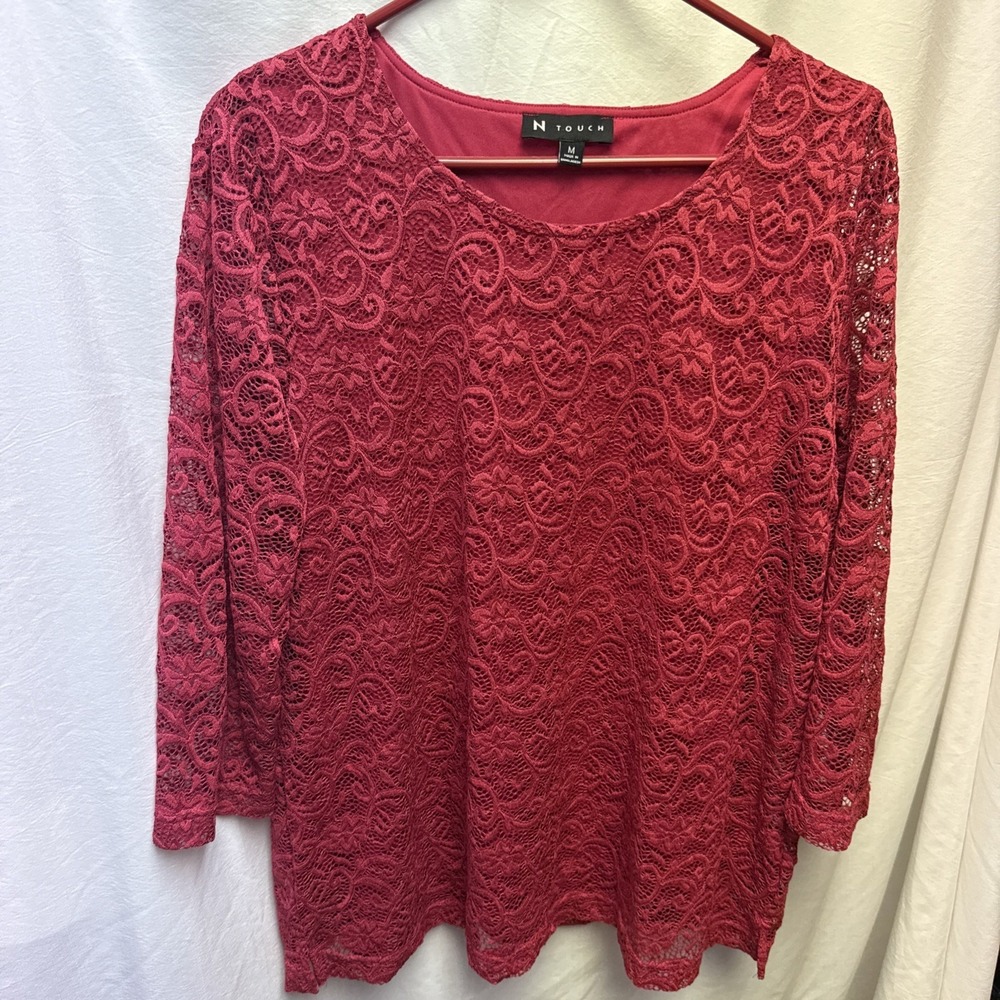 Y2K Top Size Medium Deep Rose Cropped Fairy Grunge Whimsigoth Coquette Vtg‎ 90s